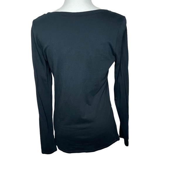 Target Black Long Sleeve Heart Print Shirt with Red and Pink Hearts. Size Medium - Picture 5 of 10